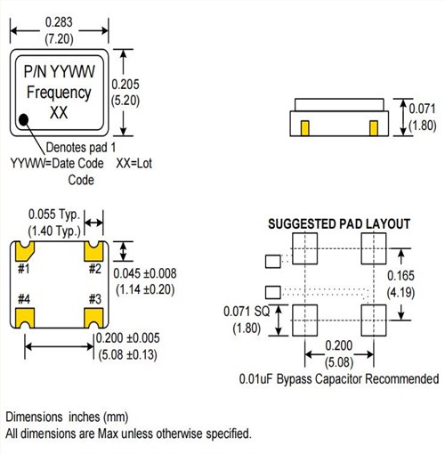 C3290-24.000,C3290,7050mm,24MHz,Crystek時鐘振蕩器