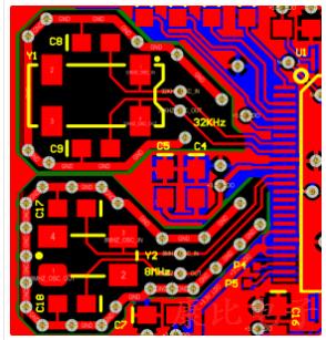 示例為STM32設計8MHZ石英晶體振蕩器