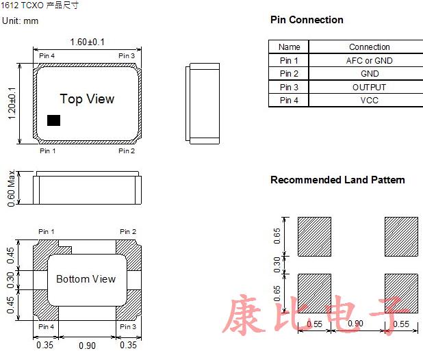 TXC晶振具備溫度補(bǔ)償控制功能1612系列精品詳情